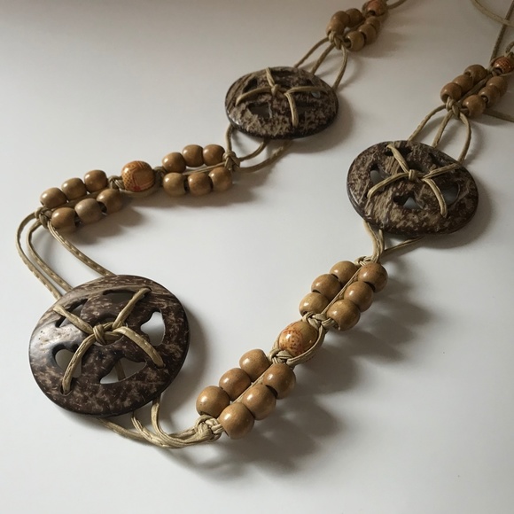 Boho Tribal Tassel Wooden Beaded Adjustable Belt - Picture 4 of 4